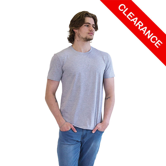 Mens Tee Grey Melange and Dark Grey